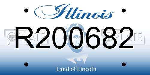 R200682 Illinois License Plate