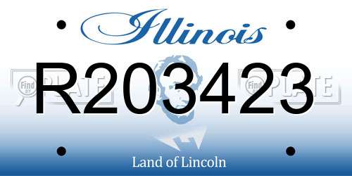 R203423 Illinois License Plate