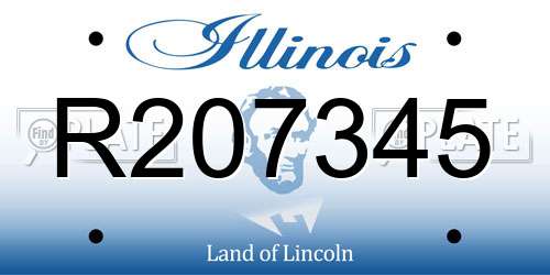 R207345 Illinois License Plate