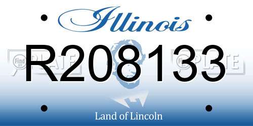 R208133 Illinois License Plate
