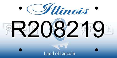 R208219 Illinois License Plate