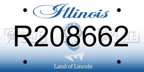 R208662 Illinois License Plate