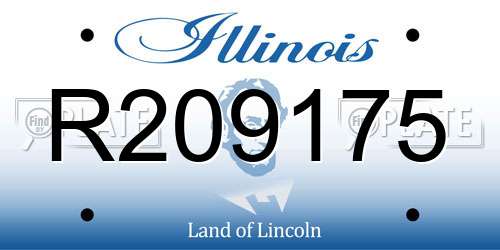 R209175 Illinois License Plate