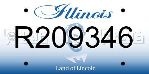 R209346 Illinois License Plate