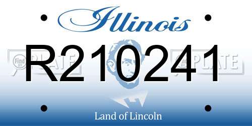 R210241 Illinois License Plate