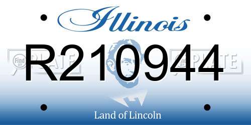 R210944 Illinois License Plate