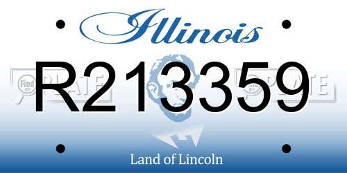 R213359 Illinois License Plate