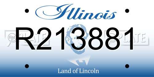 R213881 Illinois License Plate