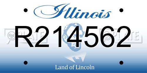 R214562 Illinois License Plate