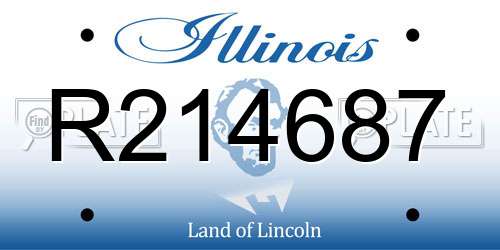 R214687 Illinois License Plate