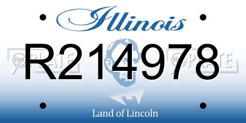R214978 Illinois License Plate