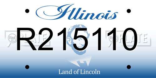 R215110 Illinois License Plate
