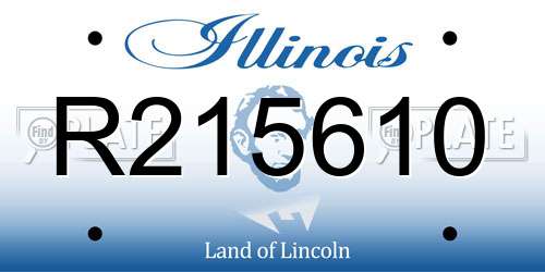 R215610 Illinois License Plate