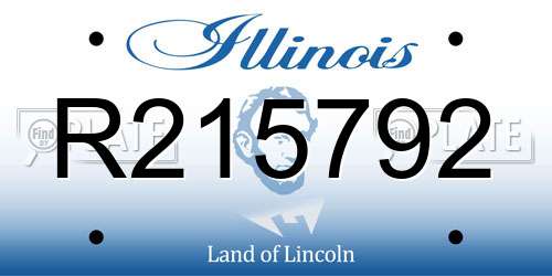 R215792 Illinois License Plate