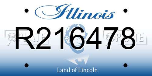 R216478 Illinois License Plate