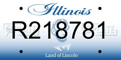 R218781 Illinois License Plate
