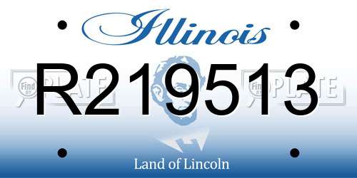R219513 Illinois License Plate