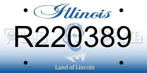 R220389 Illinois License Plate