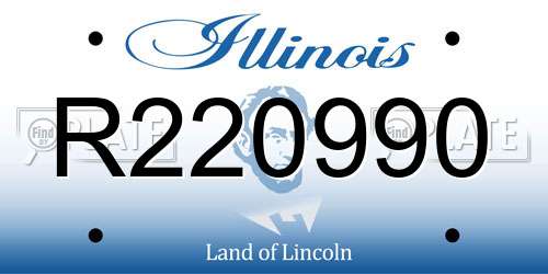 R220990 Illinois License Plate