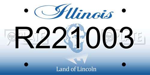 R221003 Illinois License Plate