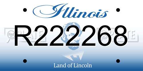 R222268 Illinois License Plate