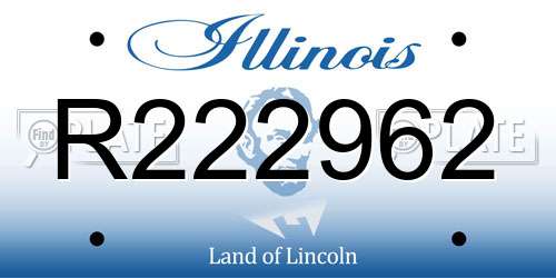 R222962 Illinois License Plate