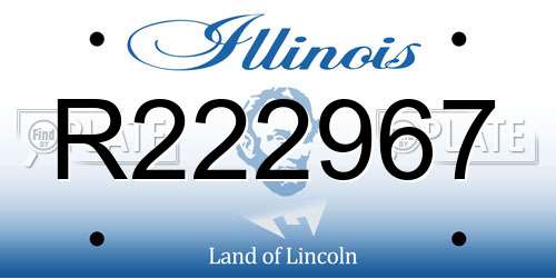 R222967 Illinois License Plate