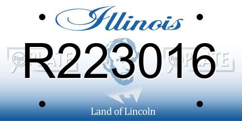 R223016 Illinois License Plate