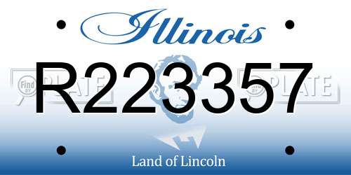 R223357 Illinois License Plate
