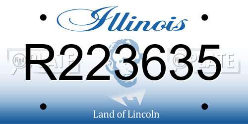 R223635 Illinois License Plate