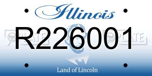 R226001 Illinois License Plate