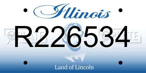 R226534 Illinois License Plate