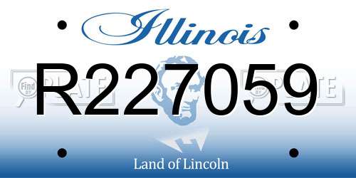 R227059 Illinois License Plate
