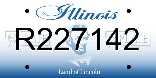 R227142 Illinois License Plate