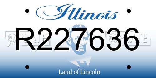 R227636 Illinois License Plate