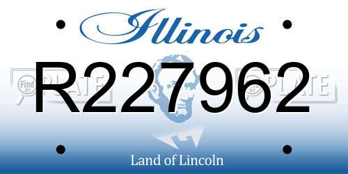 R227962 Illinois License Plate