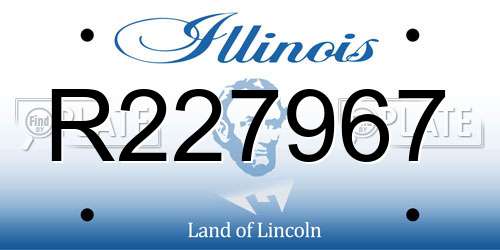R227967 Illinois License Plate