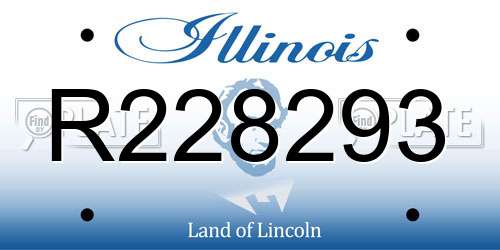 R228293 Illinois License Plate
