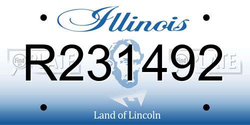R231492 Illinois License Plate