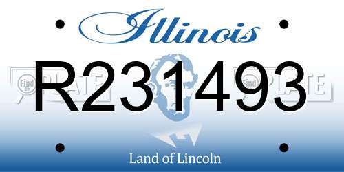R231493 Illinois License Plate