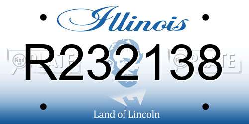 R232138 Illinois License Plate