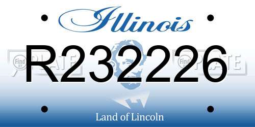 R232226 Illinois License Plate