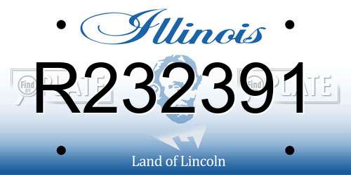 R232391 Illinois License Plate