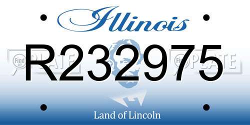 R232975 Illinois License Plate