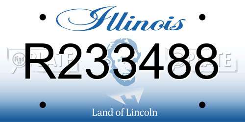R233488 Illinois License Plate
