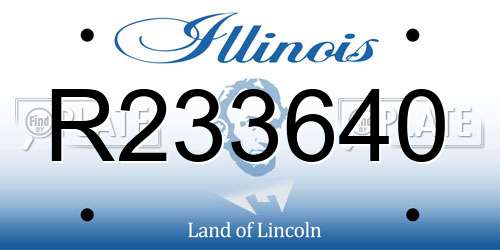 R233640 Illinois License Plate