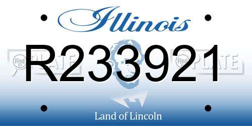 R233921 Illinois License Plate