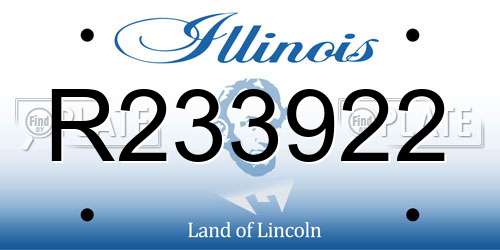 R233922 Illinois License Plate