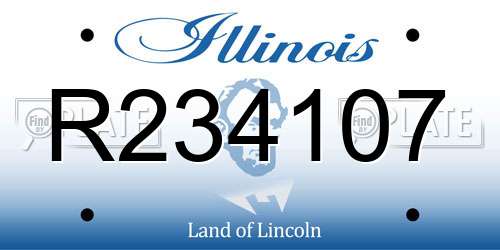 R234107 Illinois License Plate