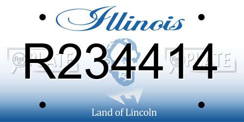 R234414 Illinois License Plate